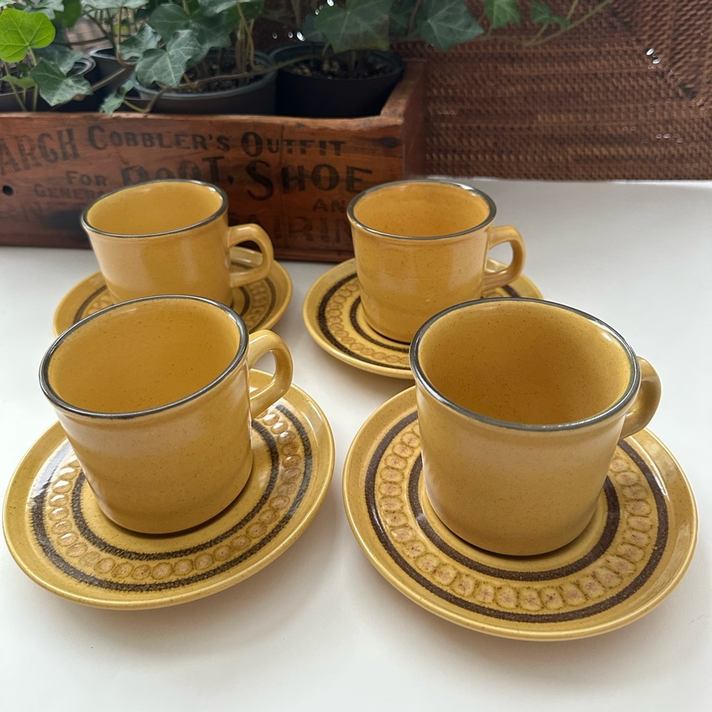 Franciscan Honeycomb Ceramic Mug and Saucer Set